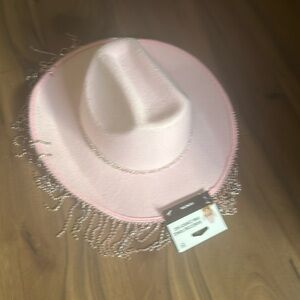 pink fringe rhinestone cowboy hat